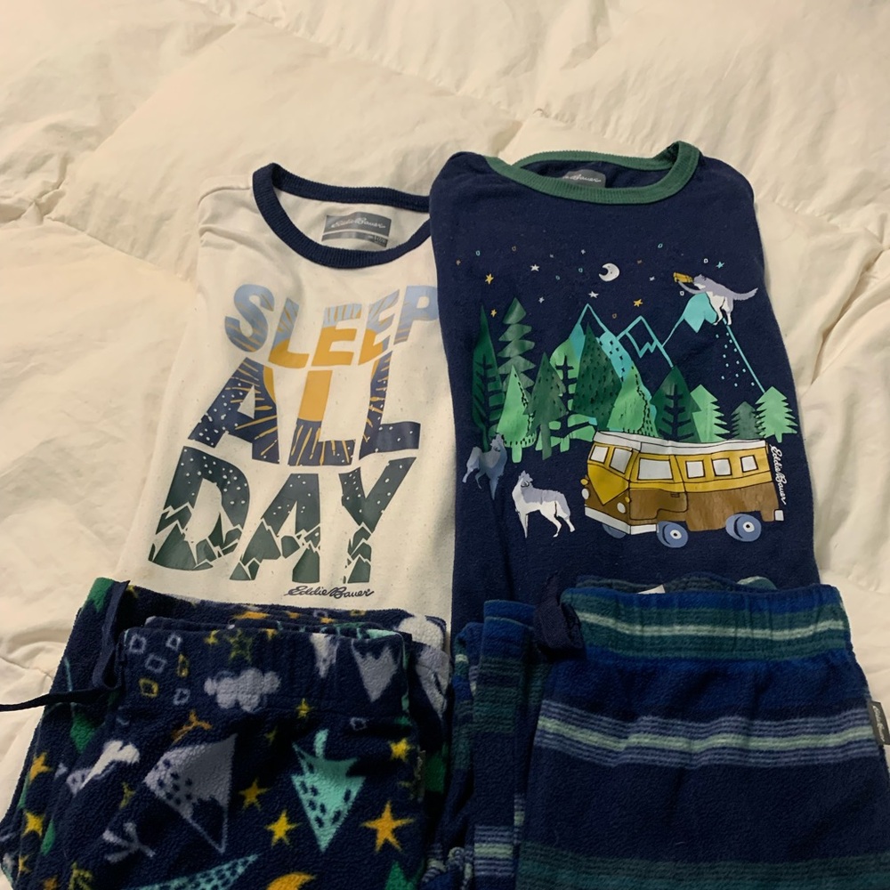 Eddie Bauer Kids Pajama Set - Navy and Green
